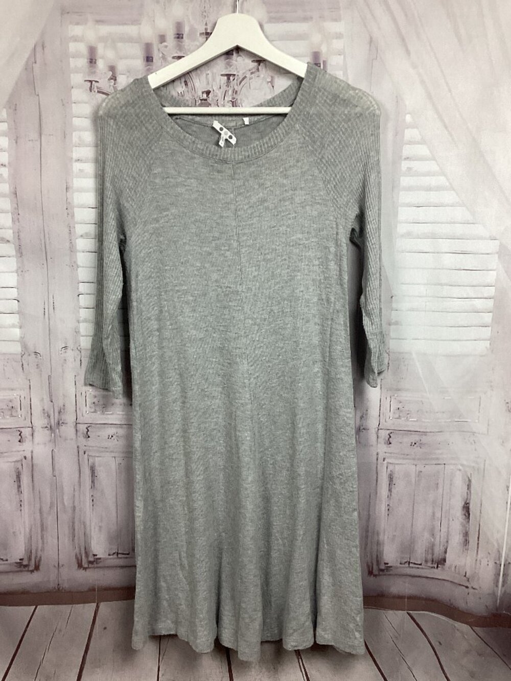 Three dots Long Sleeve Sweater Dress Gray M